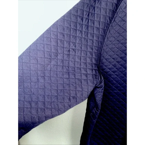 LL Bean Quilted‎ Sweatshirt Mens 3XL Navy Snap Pullover Mock Neck Logo Outdoors - Picture 5 of 15